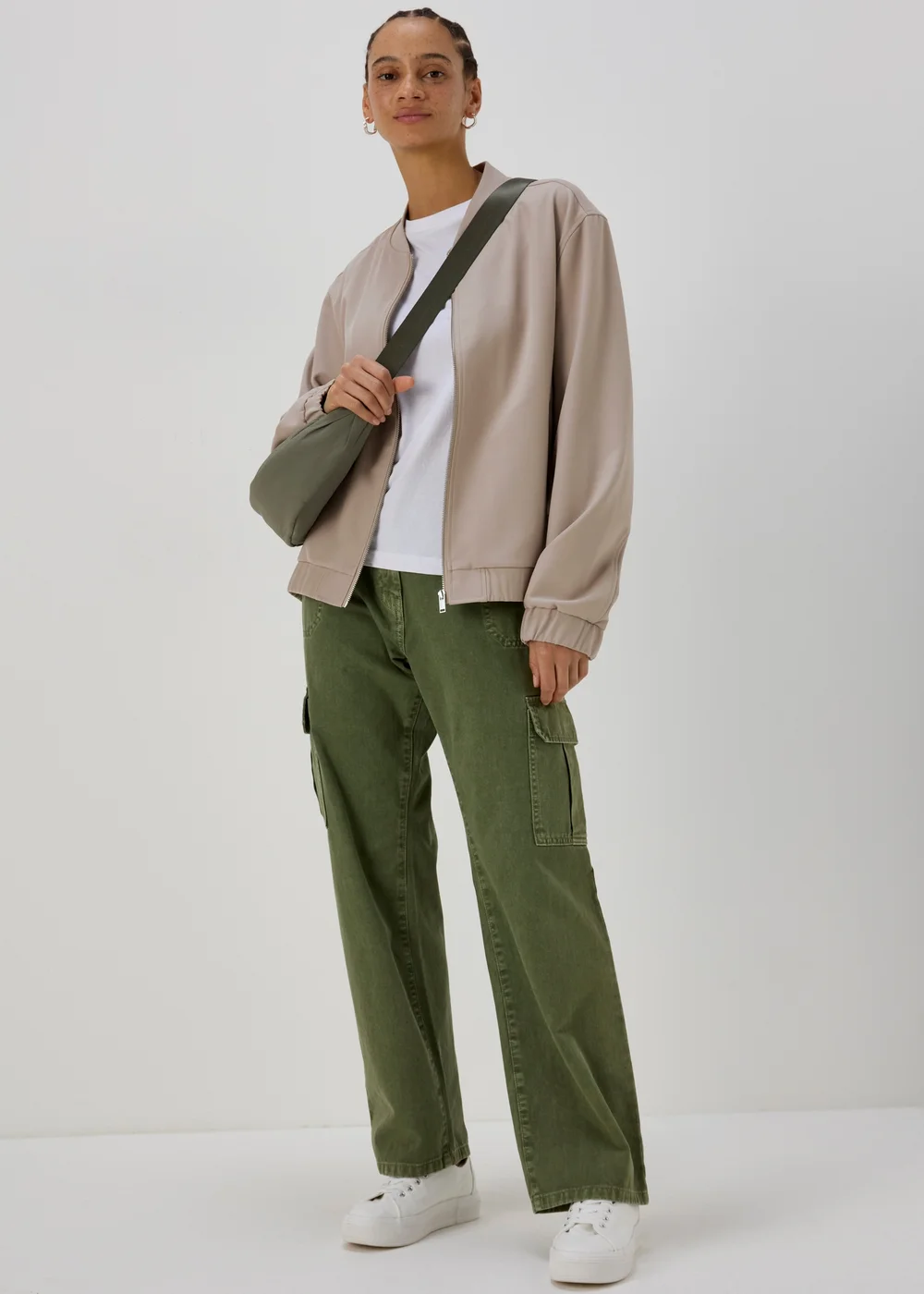 Taupe Soft Bomber - 8 Image 4