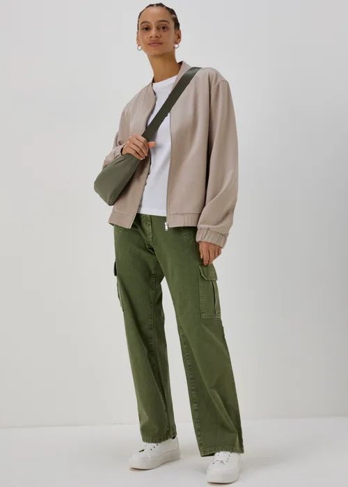 Taupe Soft Bomber - 8 Image 4