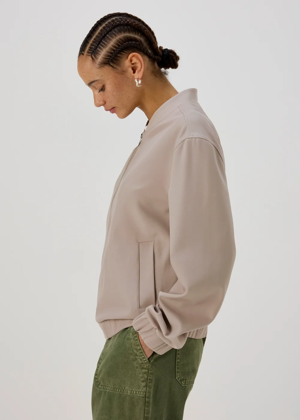 Taupe Soft Bomber - 8 Image 1