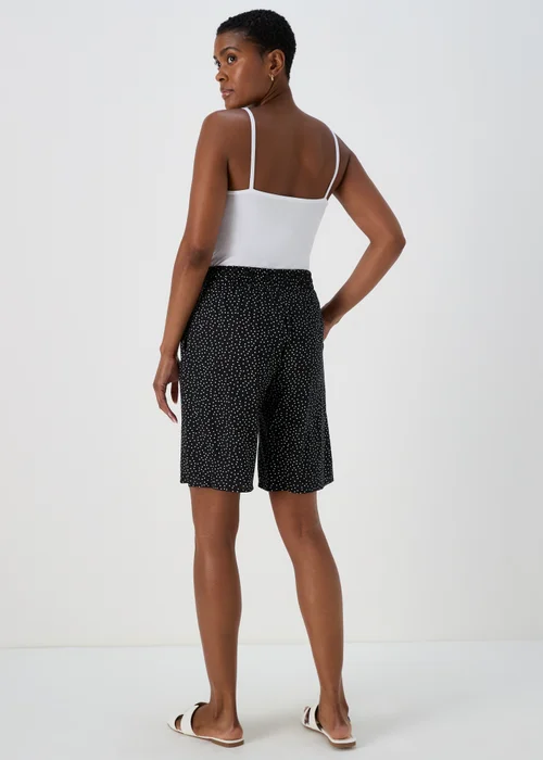 Black Dot Print Viscose Bermuda Shorts - 8 Image 2