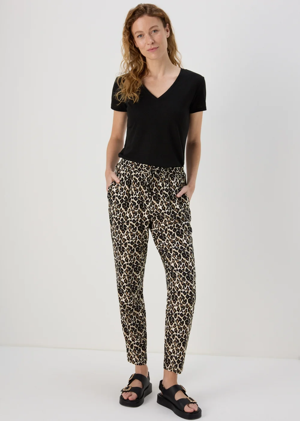 Brown Viscose Tapered Trousers - 8 Image 1