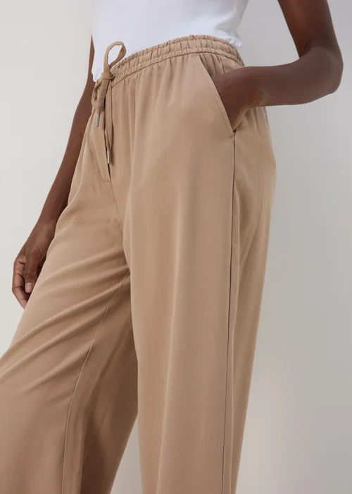 Beige Wide Leg Trousers - 8 Image 3