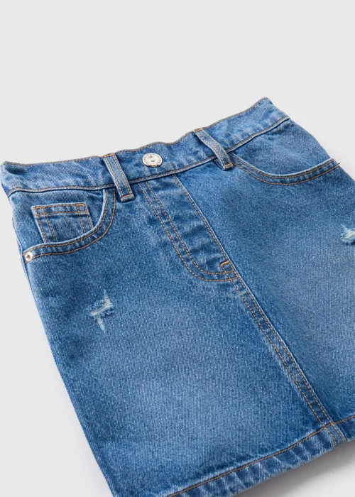 Girls Mid Wash Denim Skirt (7-15yrs) - 8 Yrs Image 2