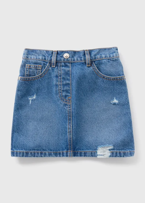 Girls Mid Wash Denim Skirt (7-15yrs) - 8 Yrs Image 1