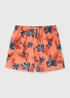 Orange Floral Print Swim Shorts - Small Image 4