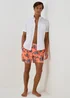 Orange Floral Print Swim Shorts - Small Image 3