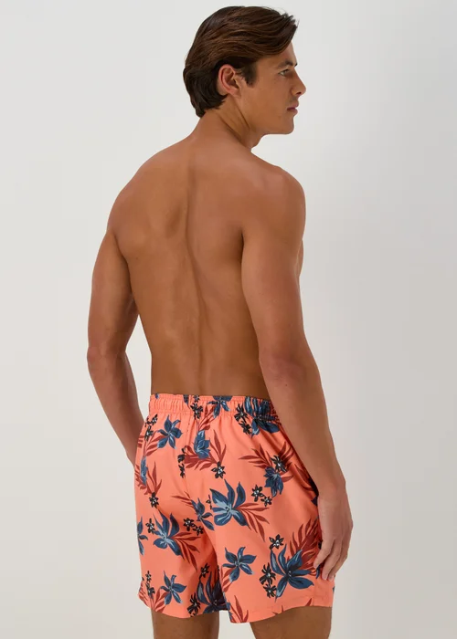 Orange Floral Print Swim Shorts - Small Image 2