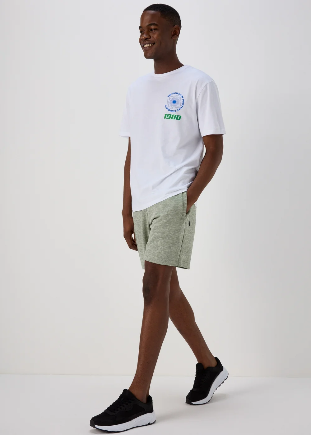 US Athletic Green Dual Tone Bonded Jogger Shorts - XS Image 4