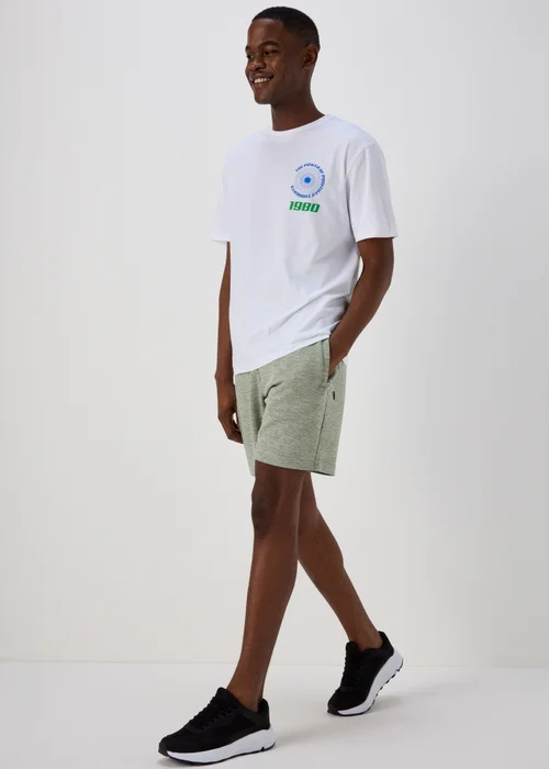 US Athletic Green Dual Tone Bonded Jogger Shorts - XS Image 4