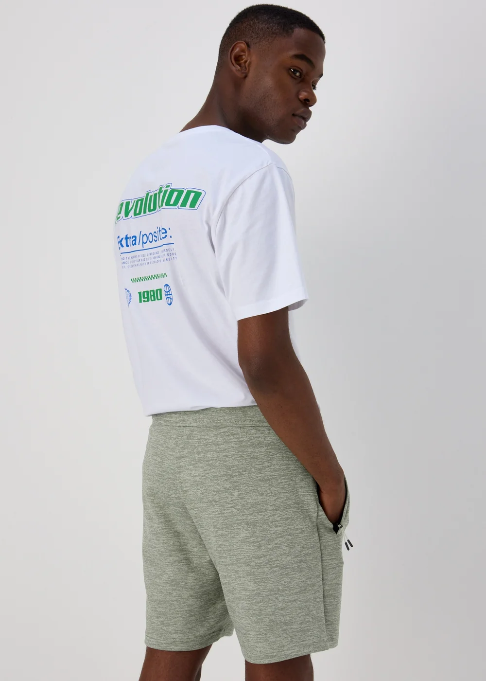 US Athletic Green Dual Tone Bonded Jogger Shorts - XS Image 2