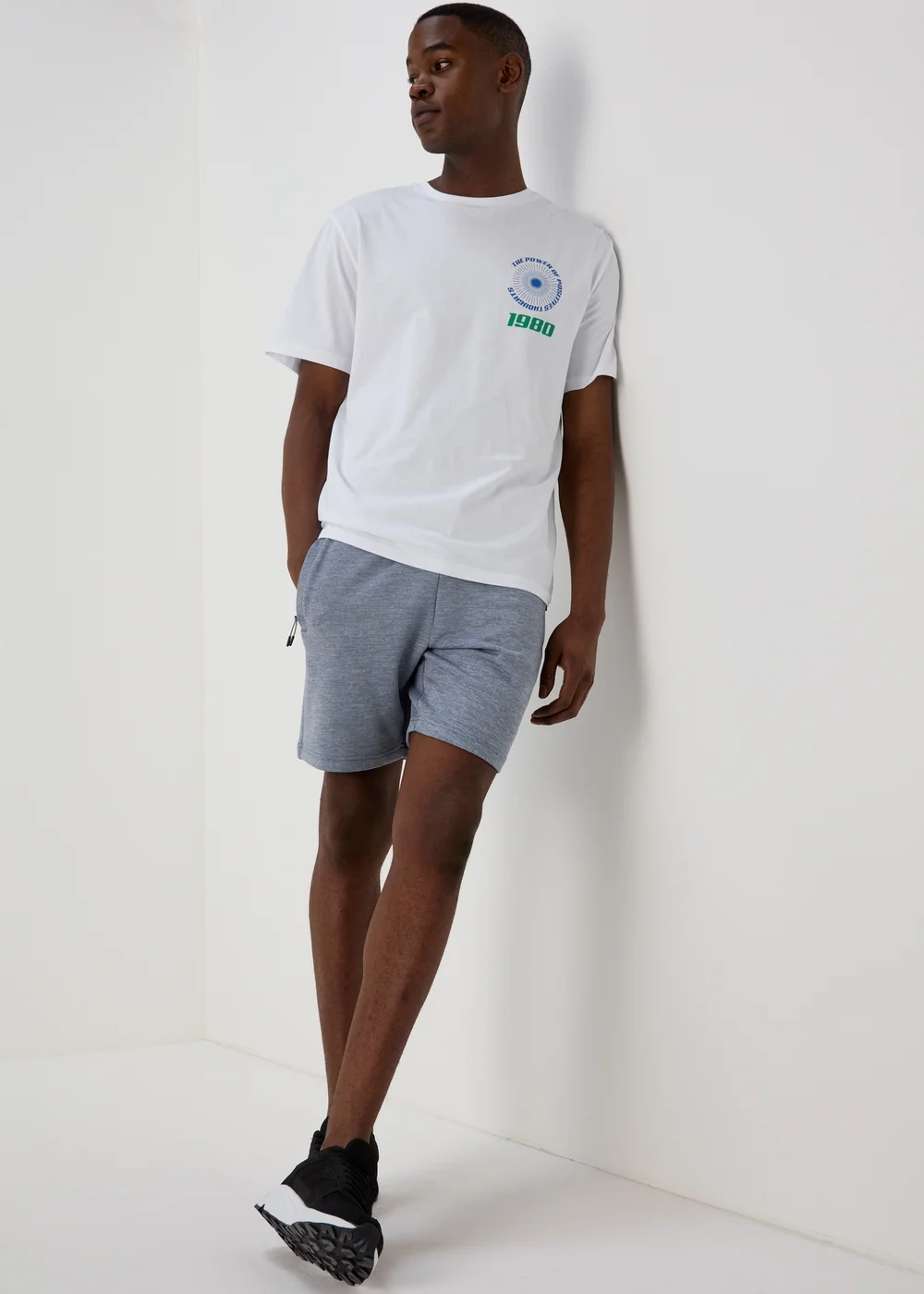 US Athletic Blue Dual Tone Bonded Jogger Shorts - XS Image 4