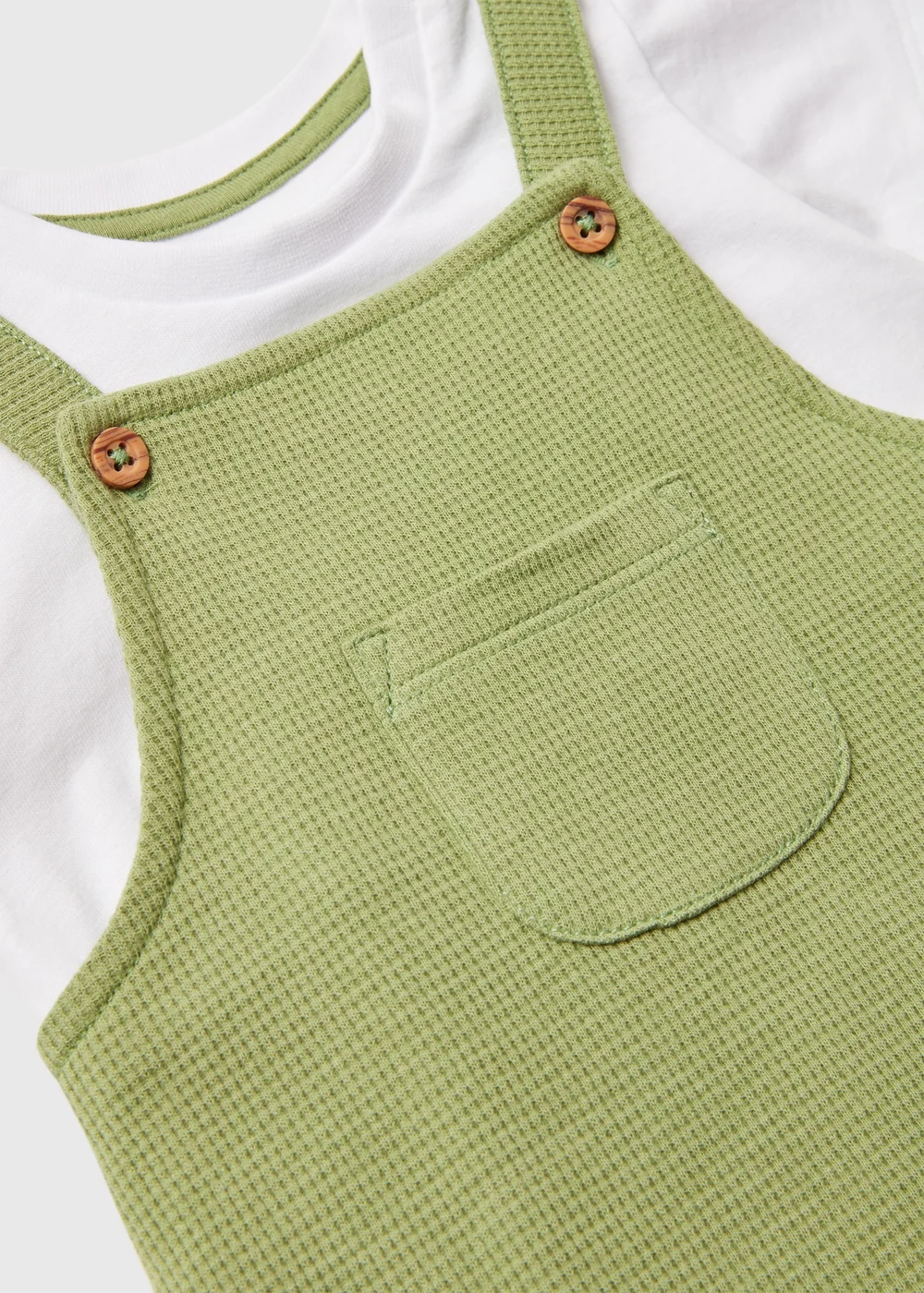Baby Green Dungarees & T-Shirt Set (Newborn-23mths) - 0-3 months Image 2
