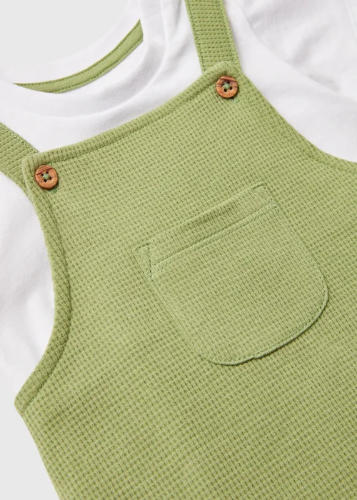 Baby Green Dungarees & T-Shirt Set (Newborn-23mths) - 0-3 months Image 2