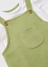 Baby Green Dungarees & T-Shirt Set (Newborn-23mths) - 0-3 months Image 2