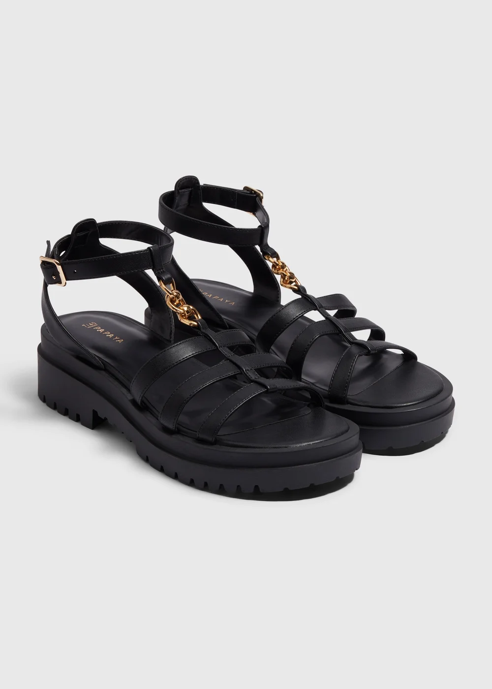 Black Chunky Gladiator Sandals - 3 Image 1