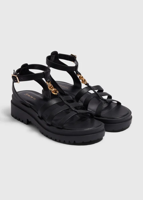 Black Chunky Gladiator Sandals - 3 Image 1