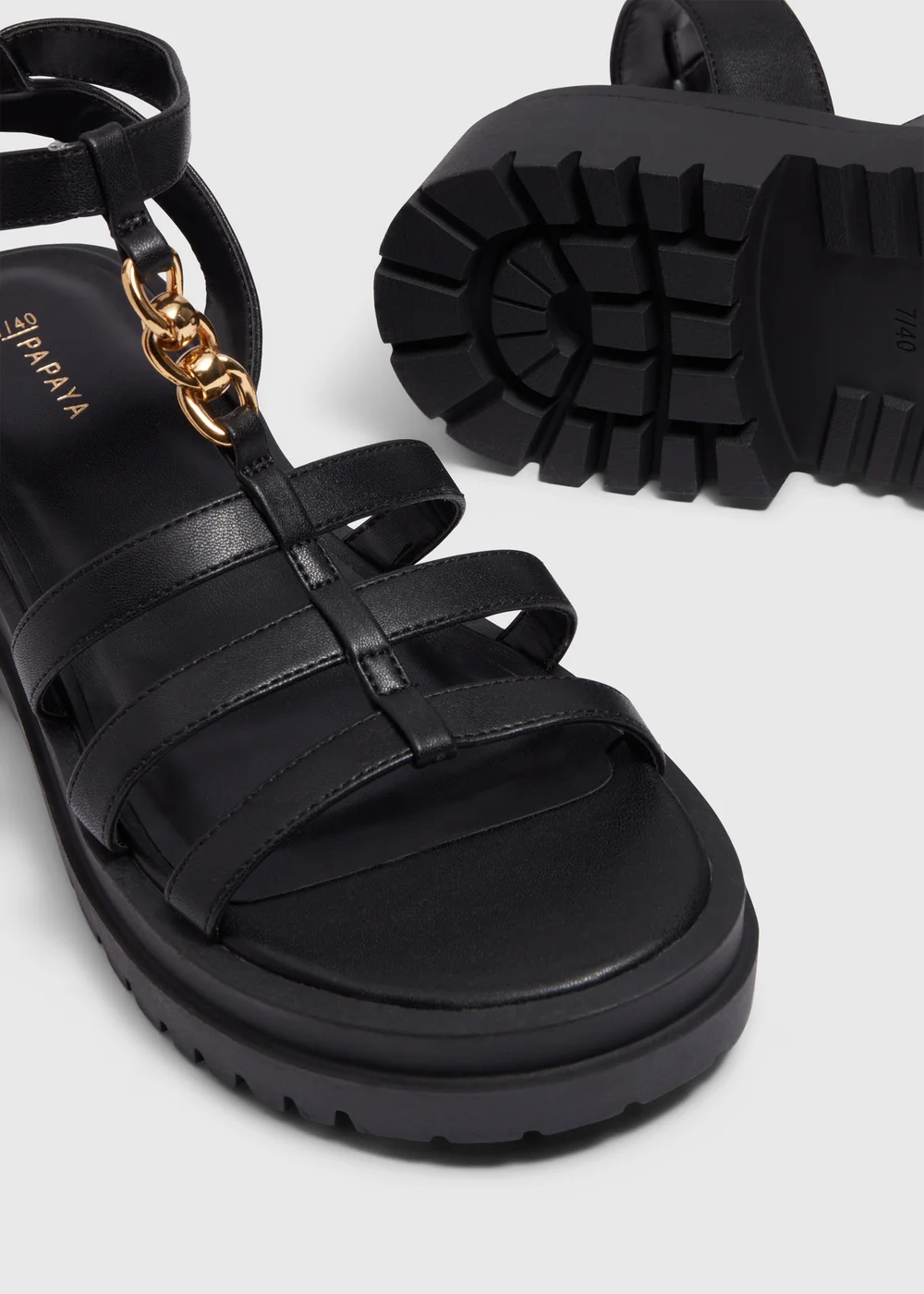 Black Chunky Gladiator Sandals - 3 Image 2
