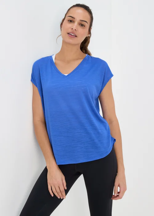 Souluxe Blue V Neck T-Shirt - S Image 1