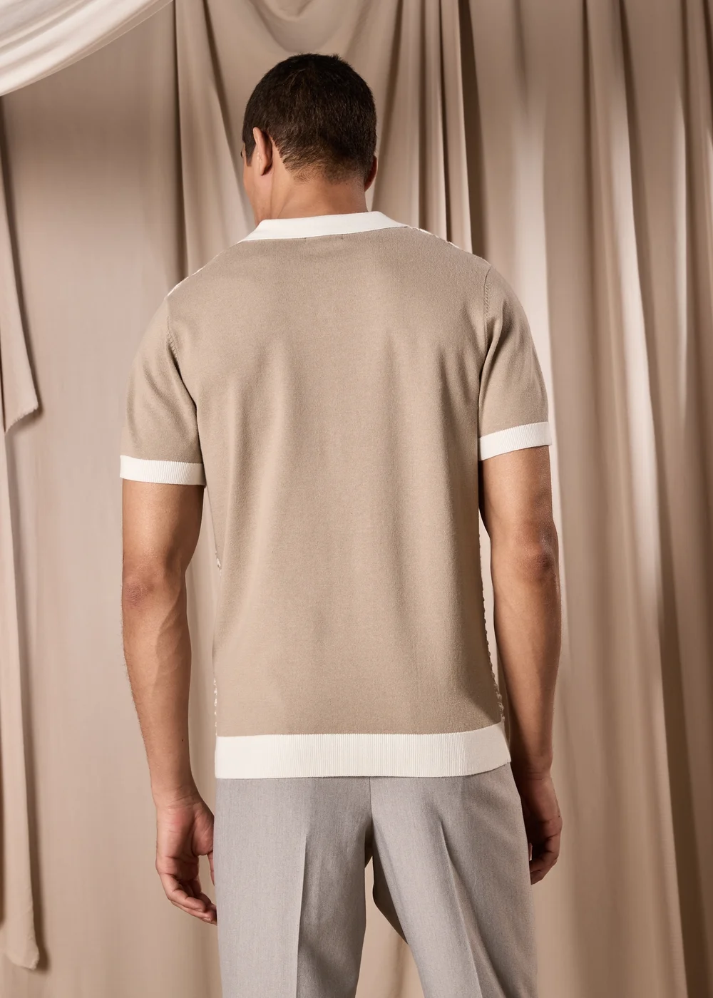 Stone Smart Textured Knitted Polo Shirt - S Image 2
