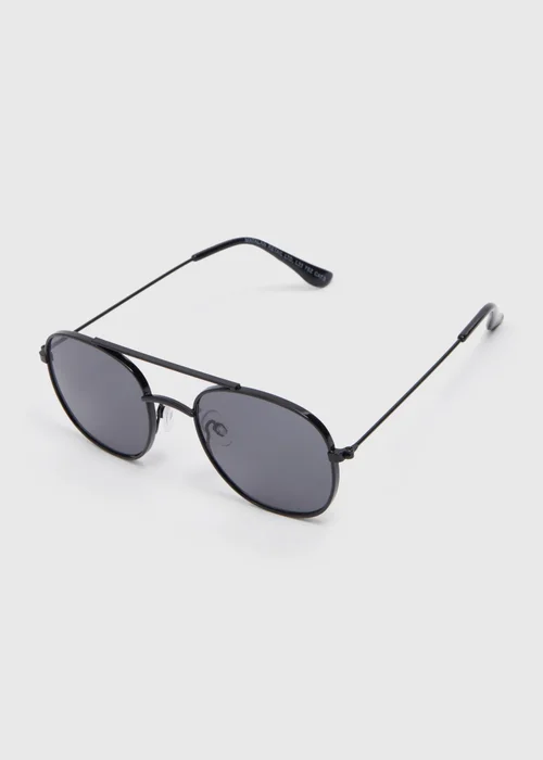 Kids Black Aviator Glasses (3+yrs) - One Size Image 1