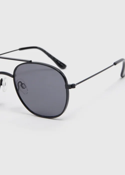 Kids Black Aviator Glasses (3+yrs) - One Size Image 2