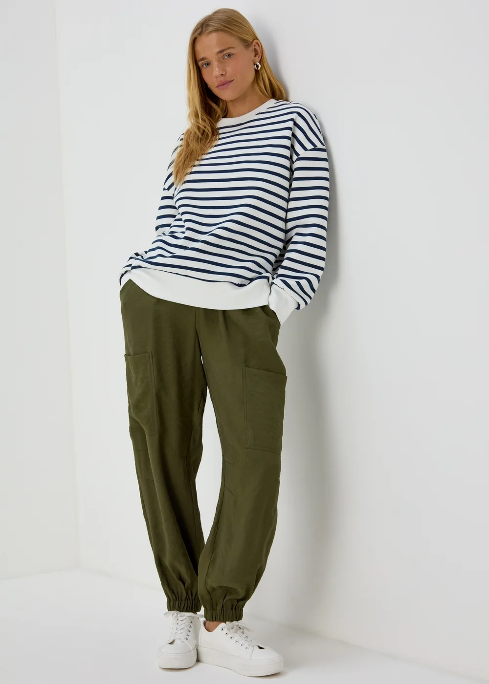 Blue Stripe Basic Sweatshirt - S Image 4