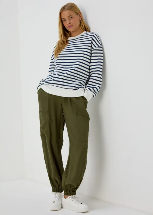 Blue Stripe Basic Sweatshirt - S Image 4