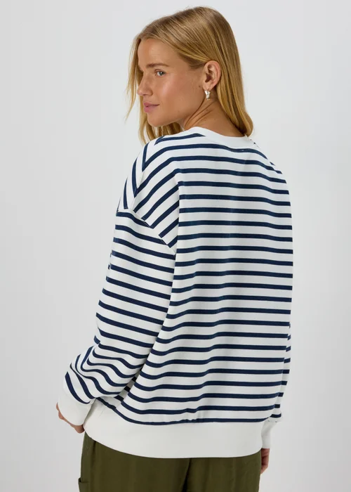 Blue Stripe Basic Sweatshirt - S Image 2