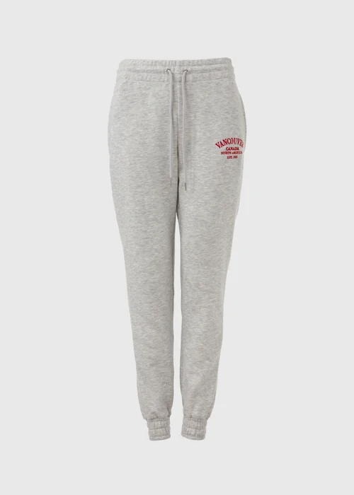 Grey Marl Collegiate Joggers - Small Image 5