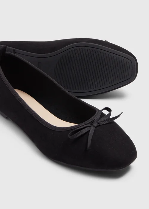 Black Bow Ballet Flats - Size 3 Image 2