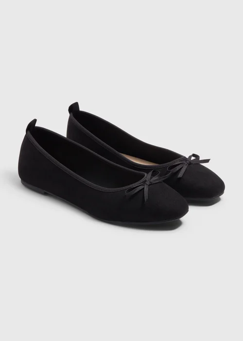 Black Bow Ballet Flats - Size 3 Image 1