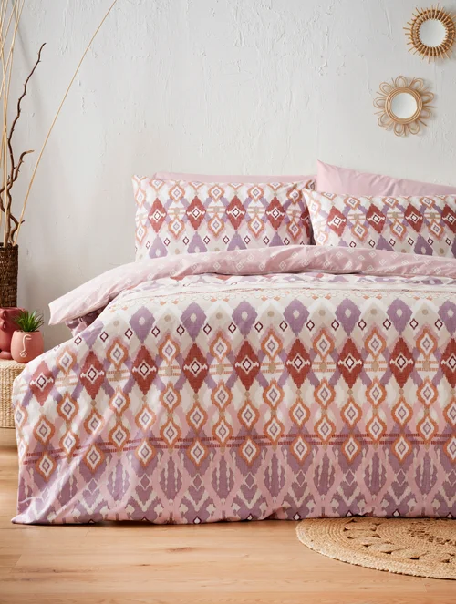 Pink Tribal Artisan Duvet Set - Single Image 1
