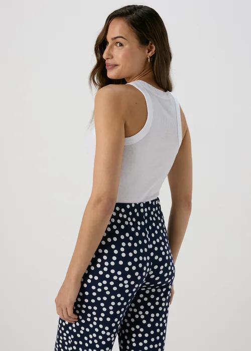 White Plain High Neck Ribbed Vest - 8 Image 2