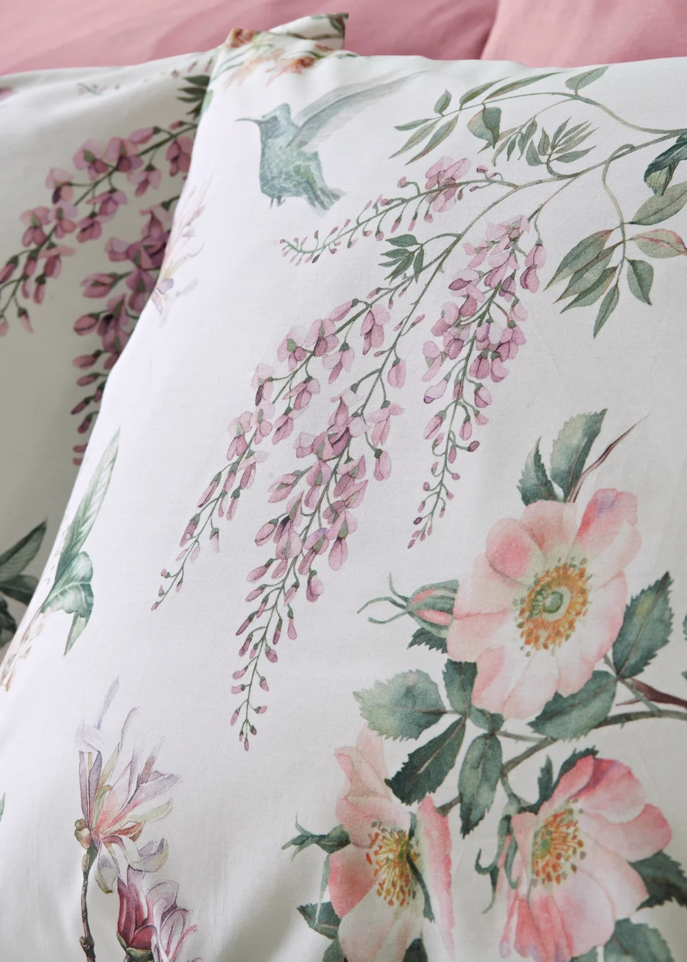 Pink Oriental Floral Duvet Set - King Image 2