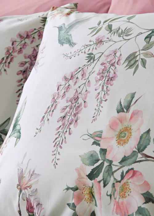 Pink Oriental Floral Duvet Set - King Image 2