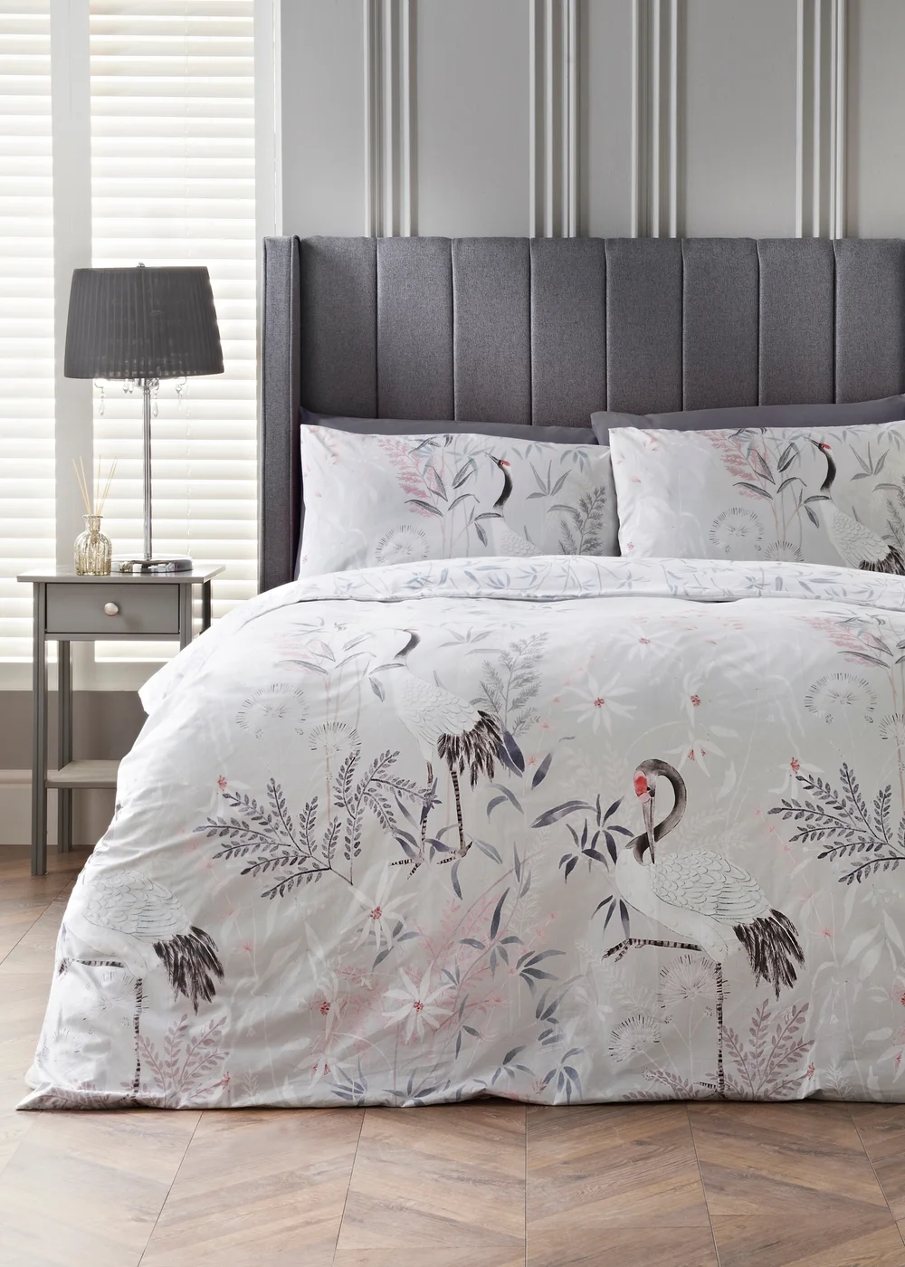Grey Cranes Duvet Set - Double Image 1