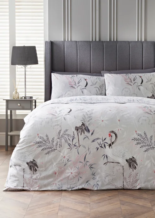 Grey Cranes Duvet Set - Double Image 1