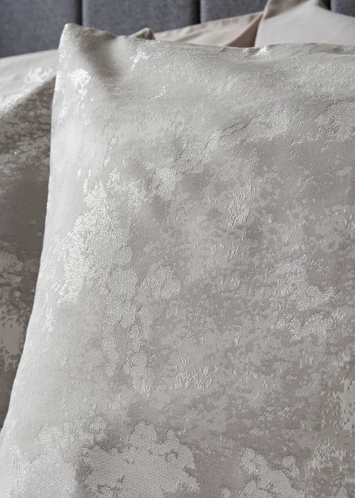 Grey Metallic Jacquard Duvet Set - Double Image 2