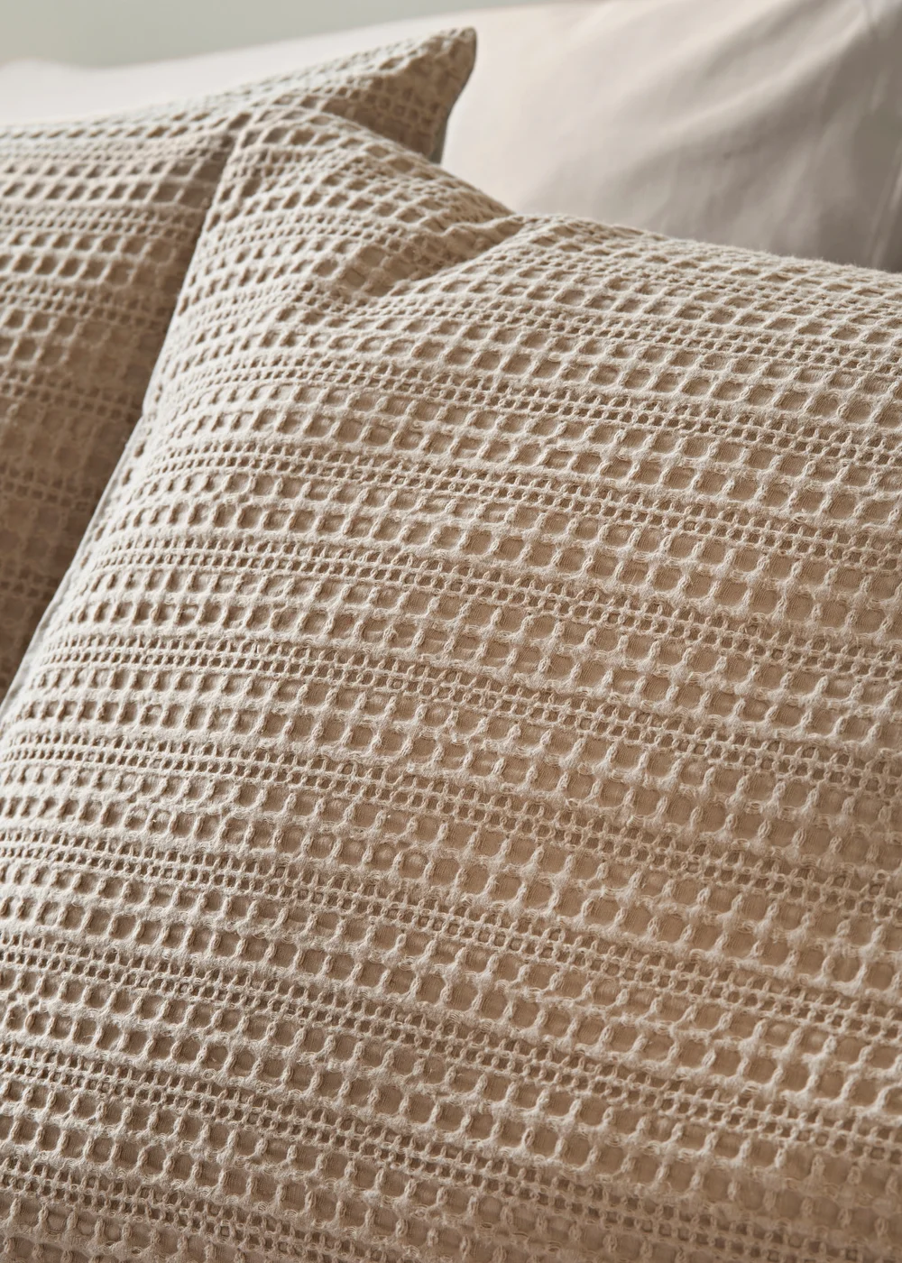 Natural Waffle 100% Cotton Duvet Set - Super king Image 2
