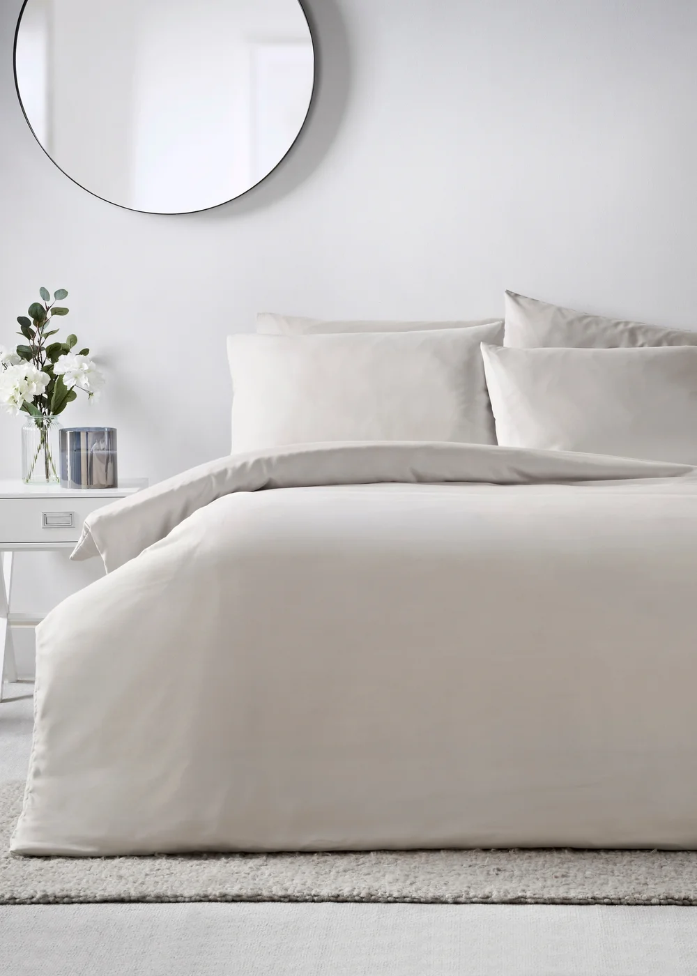 Grey Plain Dyed Duvet Set - Single Image 1