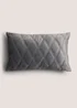 Charcoal Velvet Quilted Cushion (30cm x 50cm) Image 1