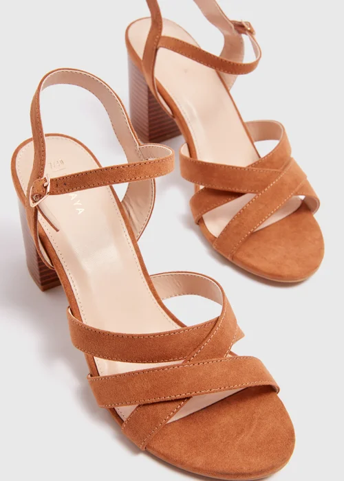 Tan Stack Heels - 3 Image 2