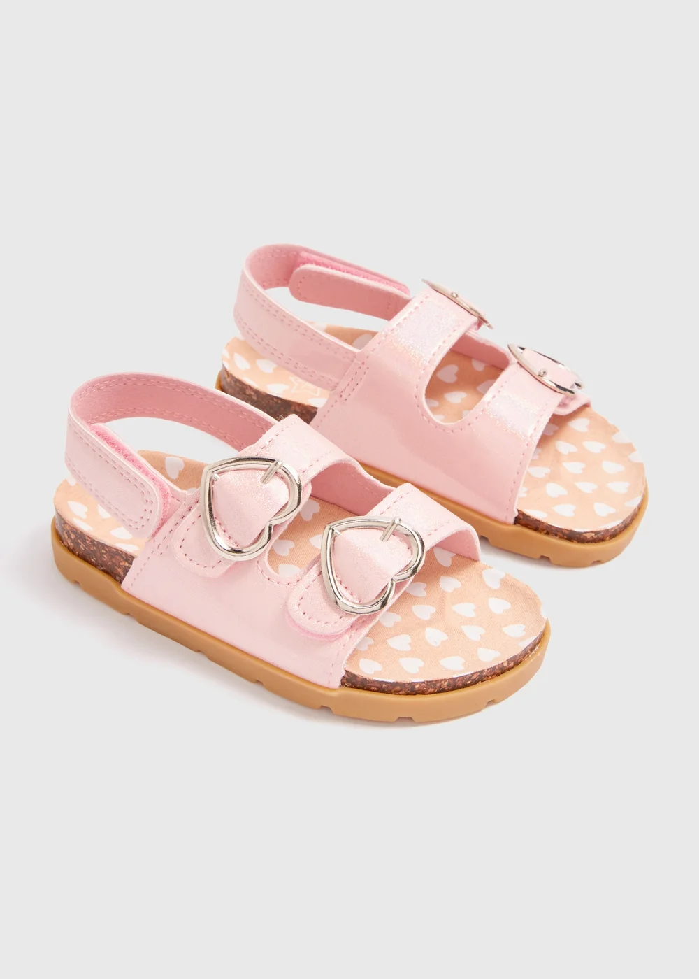 Girls Pink Foot Bed Sandals (Younger 4-12) - 6 Infant Image 1