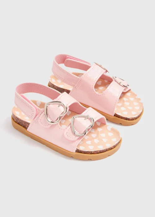 Girls Pink Foot Bed Sandals (Younger 4-12) - 6 Infant Image 1