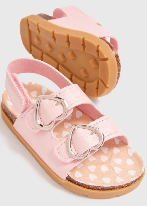 Girls Pink Foot Bed Sandals (Younger 4-12) - 6 Infant Image 2