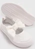 Girls White Broderie Bow Pumps (Younger 4-12) - Size 4 Infants Image 2