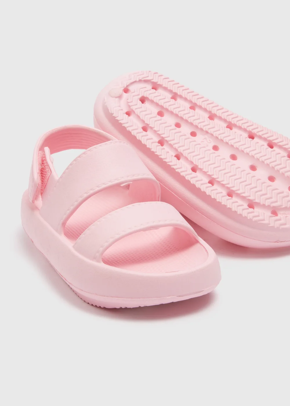 Girls Pink Strap Cloud Sliders (Younger 4-12) - Size 4 Infants Image 2