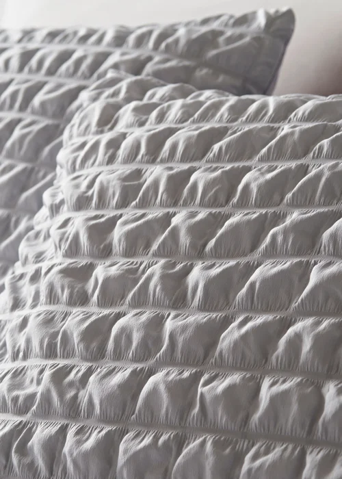 Grey Seersucker Duvet Set - King Image 2