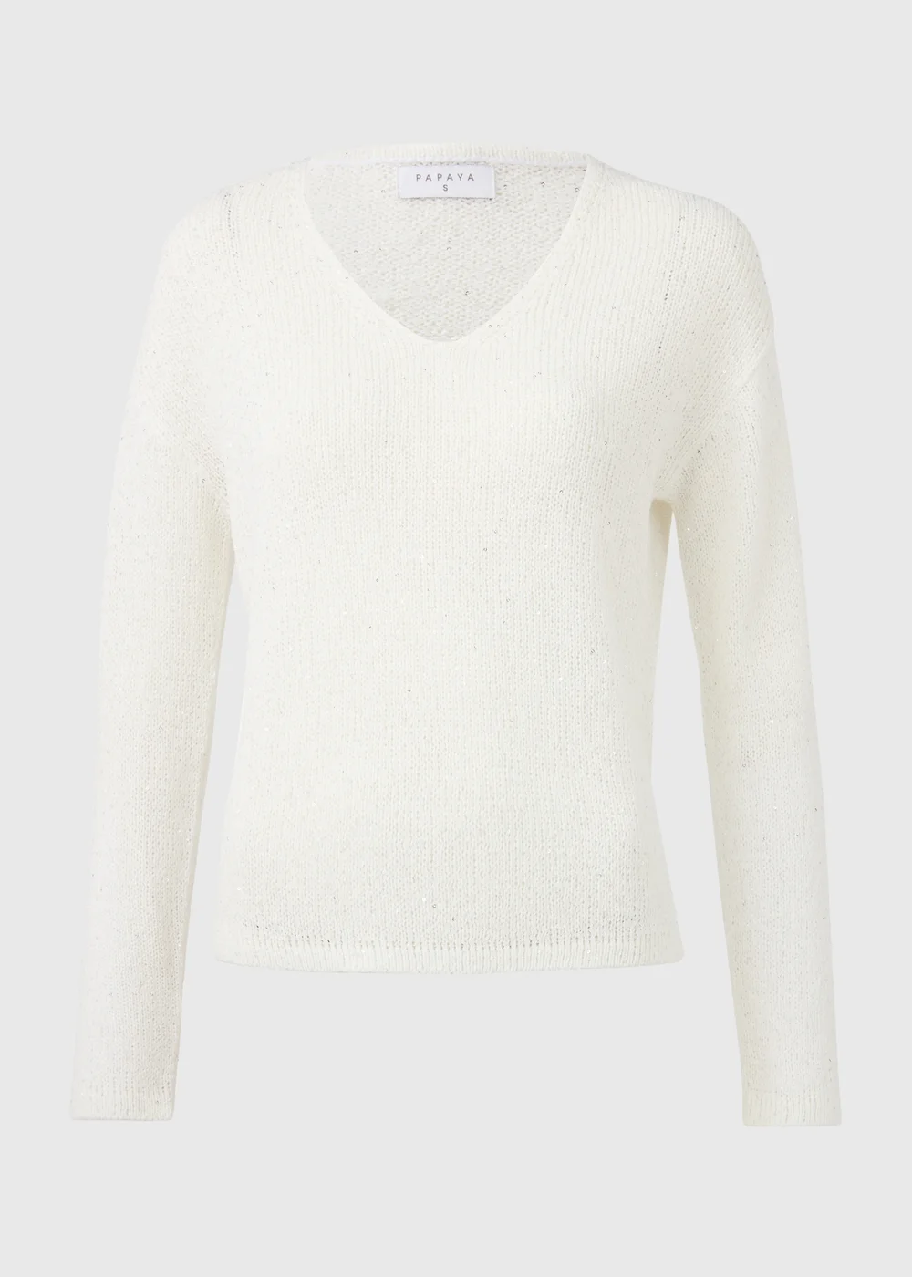 Ivory Sparkle V Neck Jumper - XS Image 5