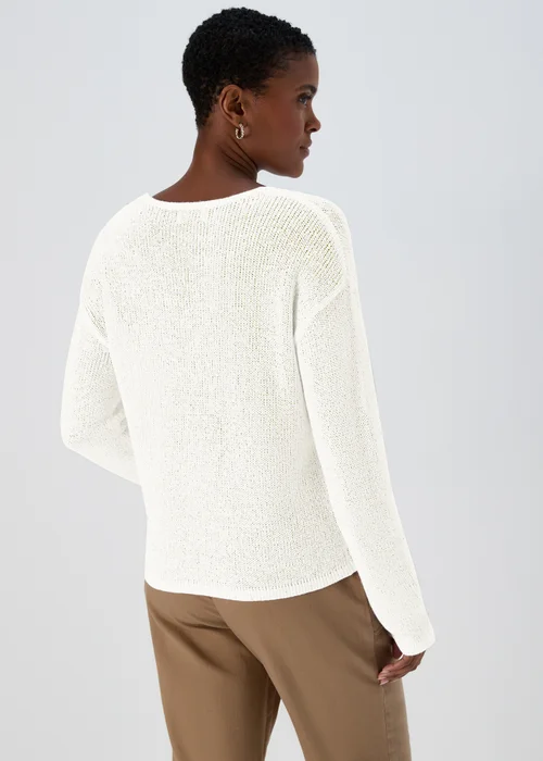 Ivory Sparkle V Neck Jumper - XS Image 2